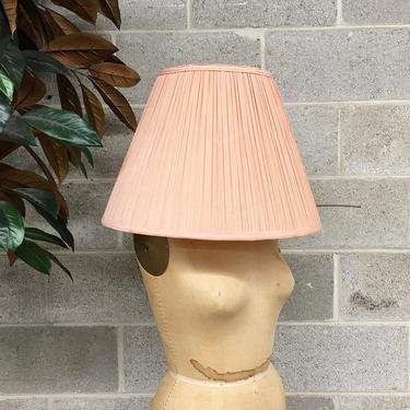Vintage Lamp Shade Retro 1990s Contemporary + Empire Box + Pleated Fabric + Dusty Pink Color + Mood Lighting + Home Decor 