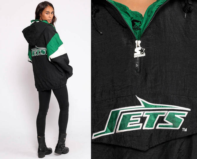 Vintage 80s NY Jets Starter Satin Jacket L NFL Football Green Proline New  York