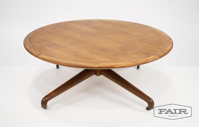 Low Round Coffee Table On Wheels From Fair Auction Co Of Poolesville Md Attic