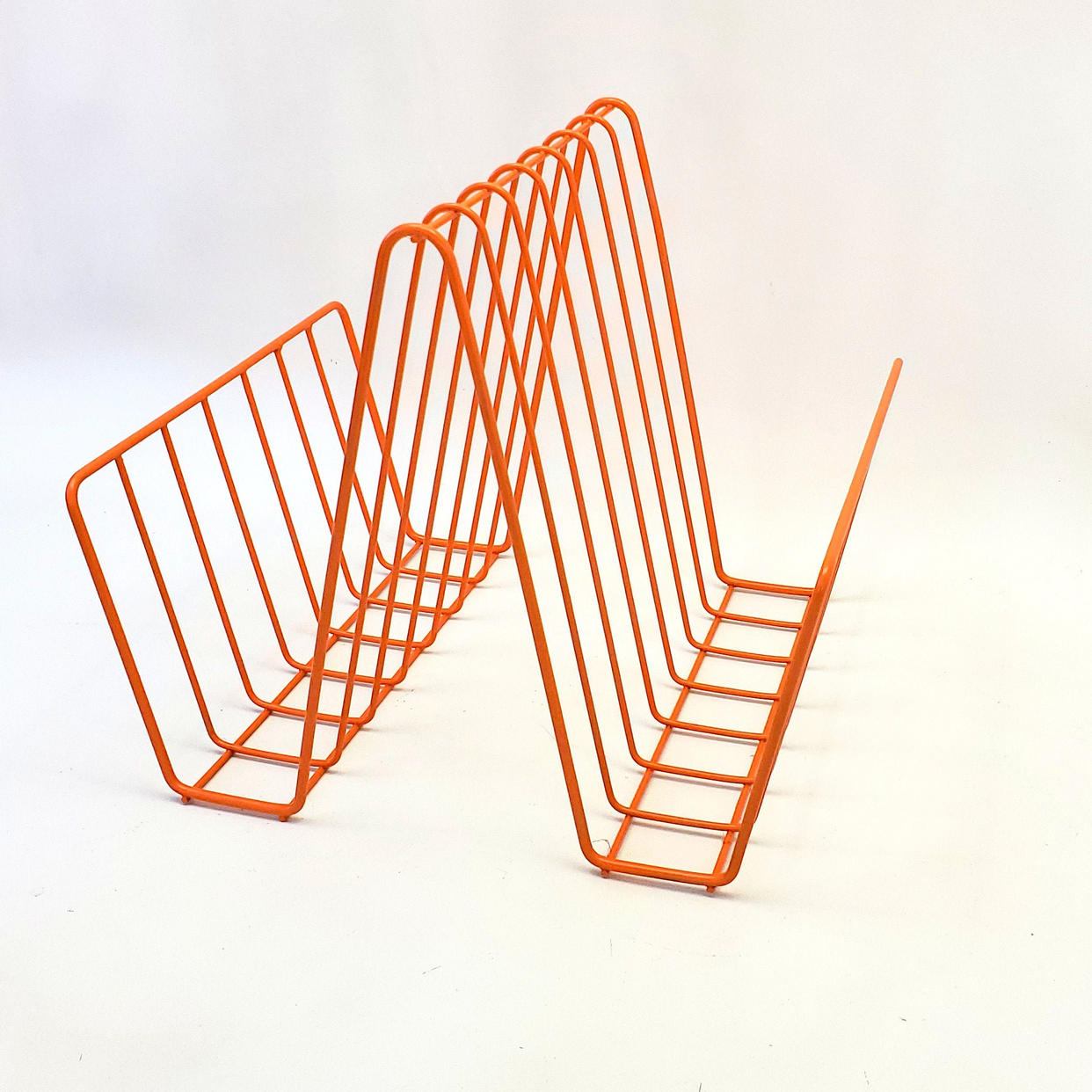 Record Album Rack Bright Orange Vinyl Turntable Player | Making Mid ...