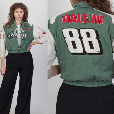 Vintage Dale Jr. Cropped NASCAR Jacket - Petite XS | Y2K Cotton Denim Sponsor Streetwear Jacket 