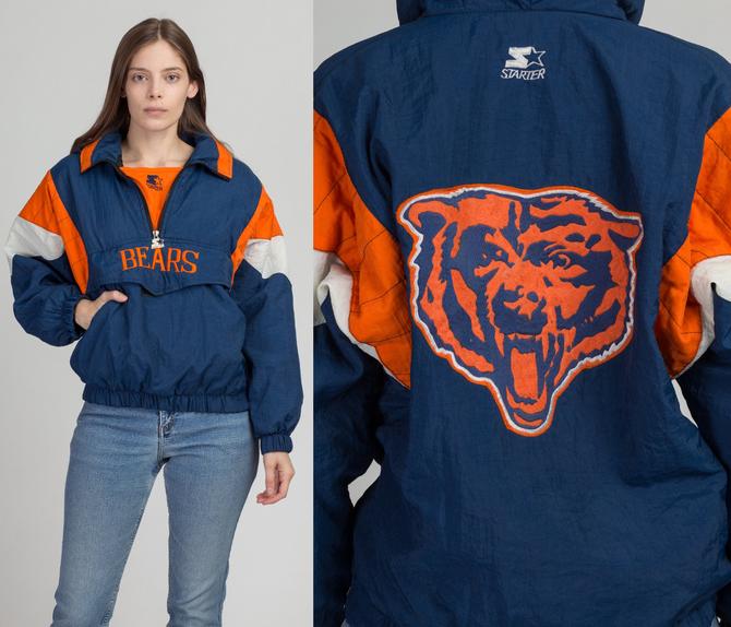 Starter Chicago Bears Varsity Satin Full-Snap Jacket M / Bears Navy Mens Outerwear