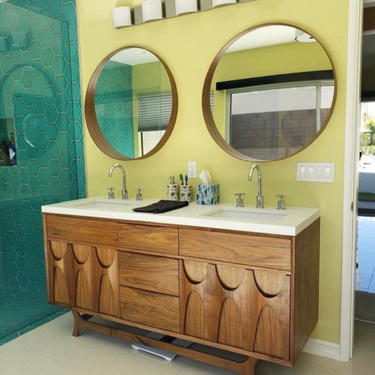 Mid Century Brasilia Double Sink Vanity 