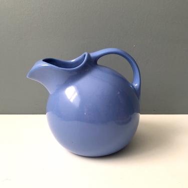 Hall pottery ball pitcher with ice lip #633 - cadet blue - vintage pottery 