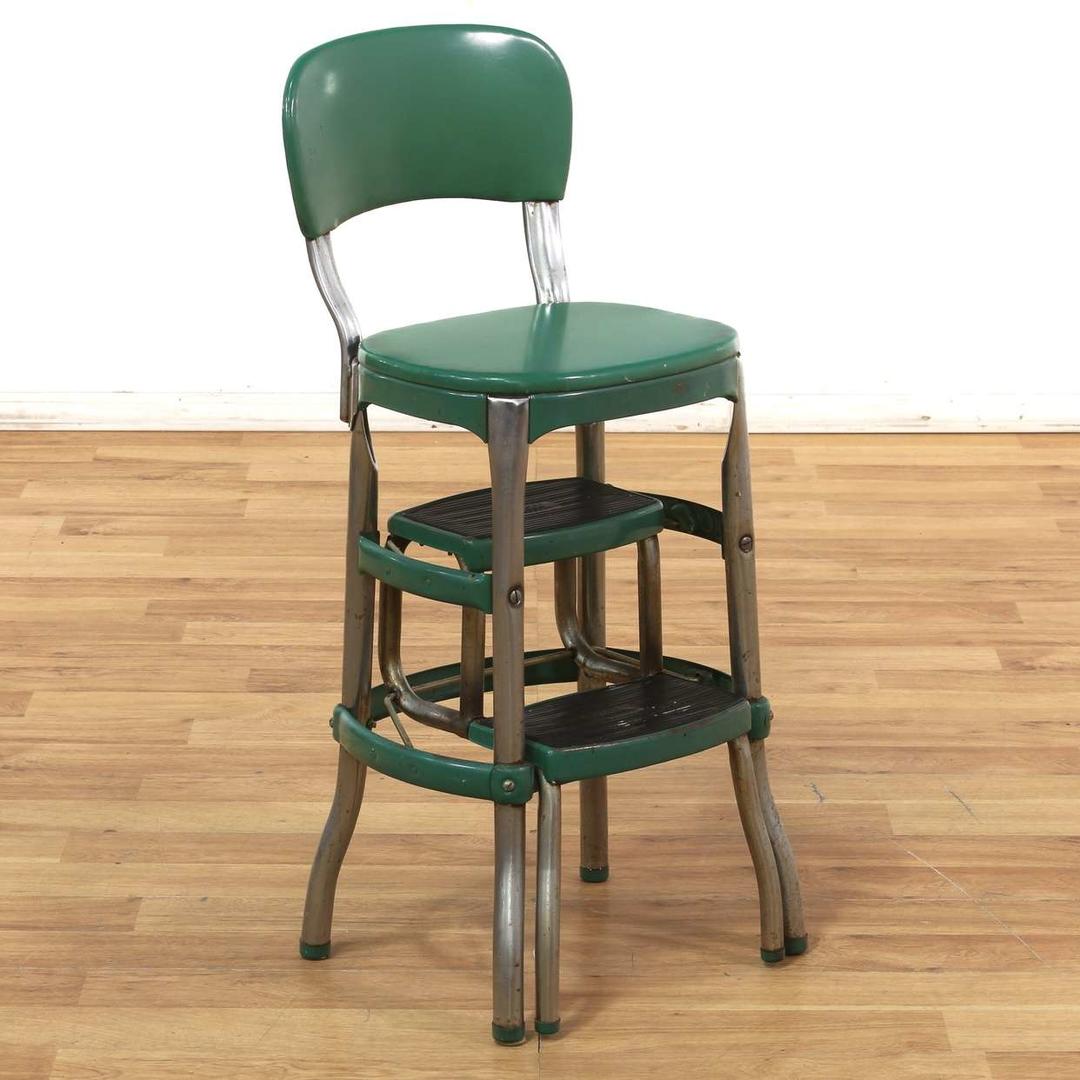 Cosco Green Vinyl Step Stool Chair | Loveseat (Los Angeles) | Vernon, CA