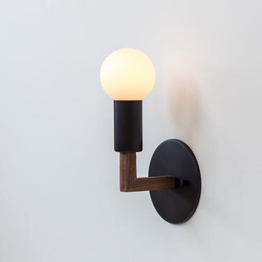 AP Wall Sconce - Contemporary Wall Light | Handmade | Walnut & Matte Black Finish | UL Listed 