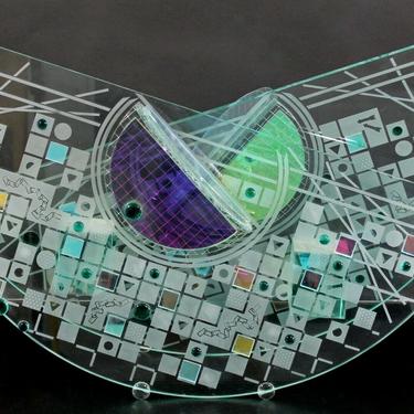 Contemporary Large Memphis Abstract Art Glass Sculpture By Toland Sands 1980s 