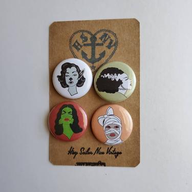 Glamour Ghouls 1&quot; Button or Magnet Set 