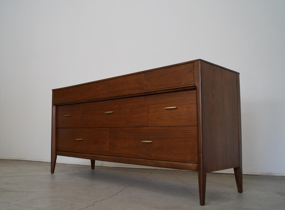 1950's Midcentury Modern Dresser in Walnut by Dixie Professionally