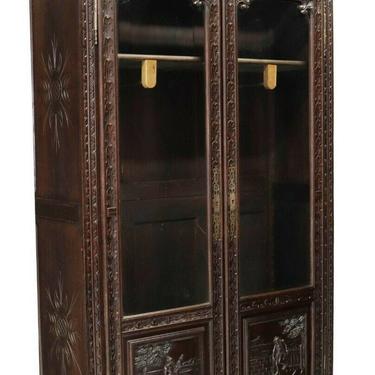 Armoire / Bookcase, French Breton, Figural, Richly Carved Oak, Foliate, 1800s!!