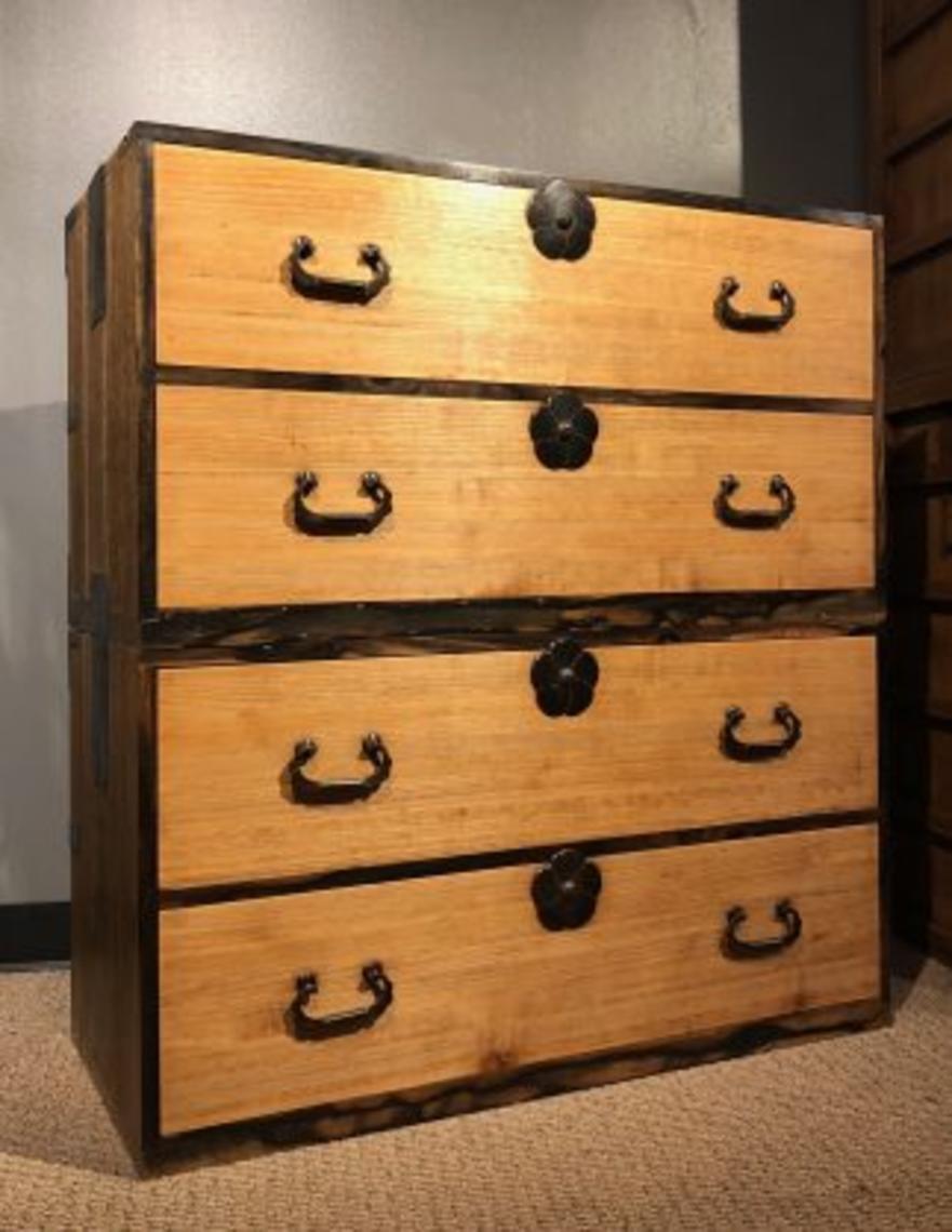 Antique Japanese Kasane Tansu Clothing Chest Kuraya Japanese Antiques