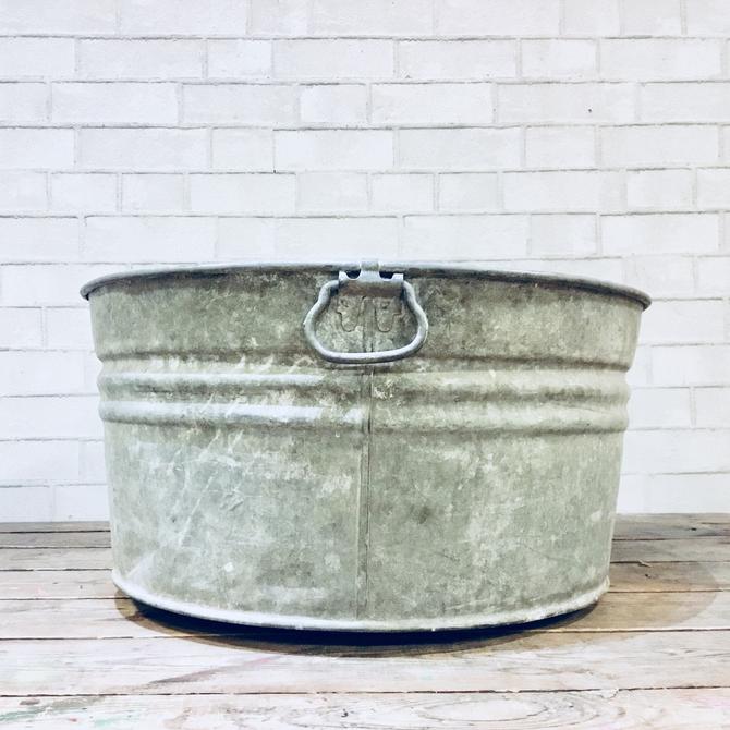Extra Large Wash Tub Metal Bin Large Garden Planter Vintage