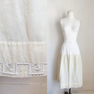 Antique Edwardian Wool Flannel Slip Skirt / 23" waist 