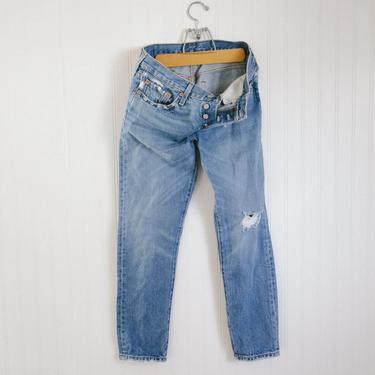 vtg distressed levis 501 taper fit - 30 32 waist 