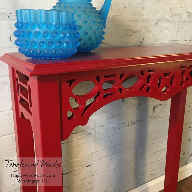 Chinese Red Ornate Entryway Table from Tanglewood Works of Hyattsville