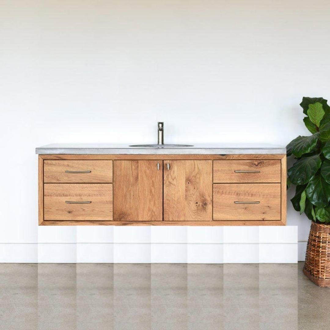 48" Reclaimed Wood Floating Vanity What We Make Chicago, IL