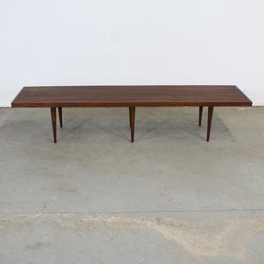 Mid-Century Modern Mel Smilow Elongated Walnut Slat Bench End/Coffee Table 