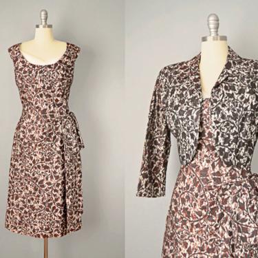 1950s Lace Wiggle Dress with Matching Bolero / Size Medium Size LargeLarge 