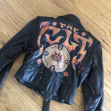 70s Hand painted Leather Jacket