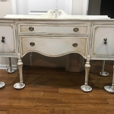 Sold- 1950's Sideboard painted old white. 