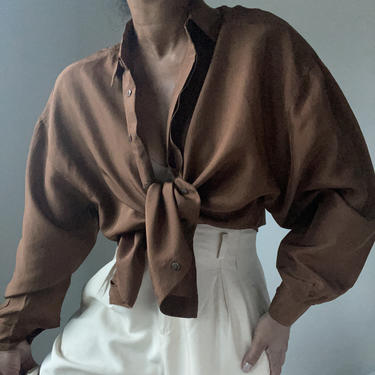 vintage sheet thin pure silk endless oversized blouse 
