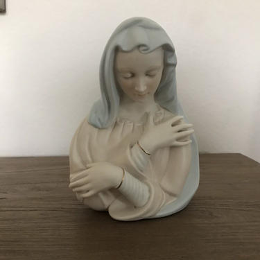 Vintage Virgin Mary Planter / 1960s Mother Mary & Baby Jesus