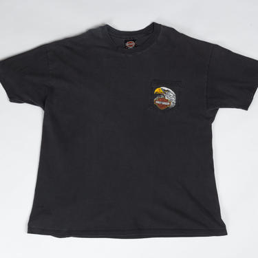 Vintage Harley Davidson Eagle Pocket T Shirt - XXL | 90s | Flying 