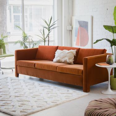 1970’s Burnt Orange Velvet Sofa Reupholstered