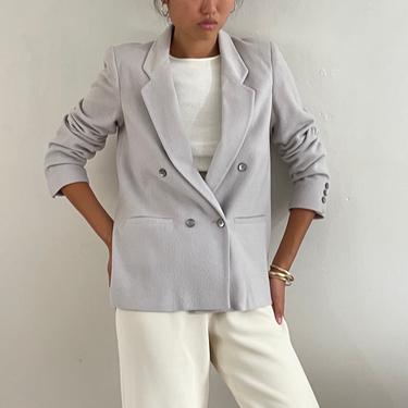 90s cashmere double breasted blazer / vintage lilac gray pure cashmere double breast petite blazer | M 