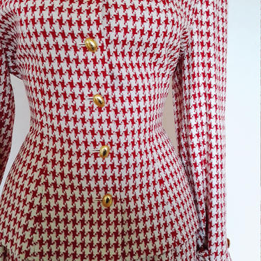 Vintage CHRISTIAN DIOR Houndstooth suit, women's vintage Chritian