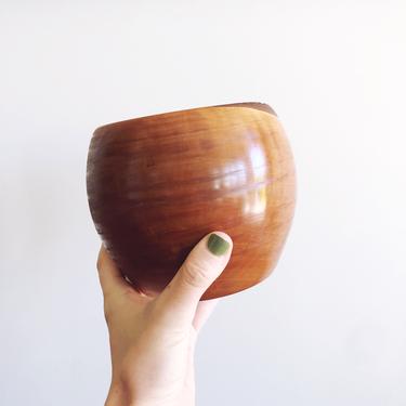 Vintage Hickory Wood Handmade Bowl 