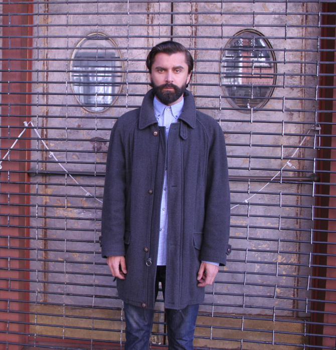 BURBERRY Gray Wool Coat | Mens Quarter Length Coat | Medium Size | |  Hamlet's Vintage | Greenwich Village - New York, NY