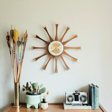 Forestville Starburst Clock Tested + Working / Vintage Mid Century