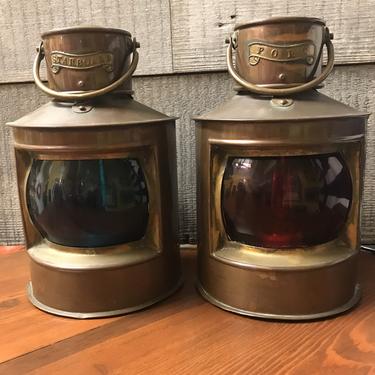 Pair of Vintage Port and Starboard Lights