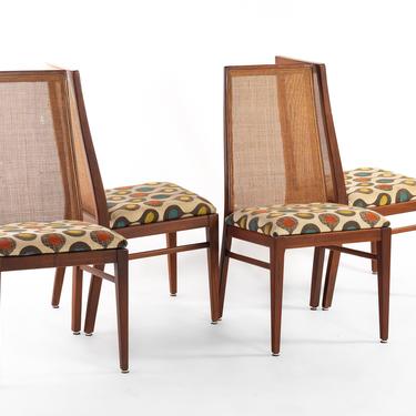 Set of Four (4) Cane Back Dining Chairs by Foster McDavid in Walnut 