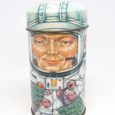 Vintage Cap Tins Astronaut Tin, NASA Space Travel, Outer Space, Daher Tin, English Candy Container 