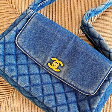 Chanel Classic Flap Vintage Classic Quilted Rare Dark Denim Shoulder B –  House of Carver