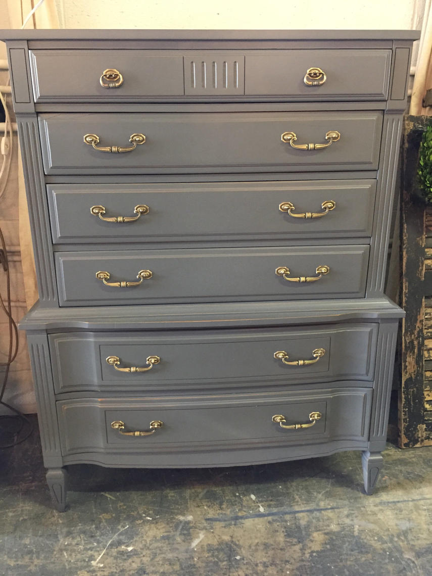 Tall Stormy Grey Kent Coffey Dresser 2/20 | Stylish Patina | Falls ...