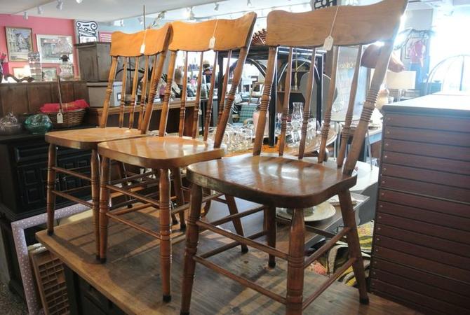 Wood Farm Chairs 45 Each