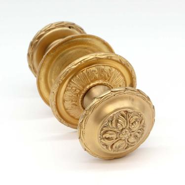 Solice Paolo Gold Finish Floral Entry Door Knob Set