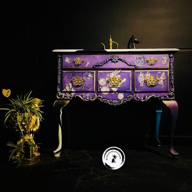 Eclectic Makeup Vanity Table hand Painted Fairy tale | WithLoveFurniture -  Phoenix, AZ | ATTIC