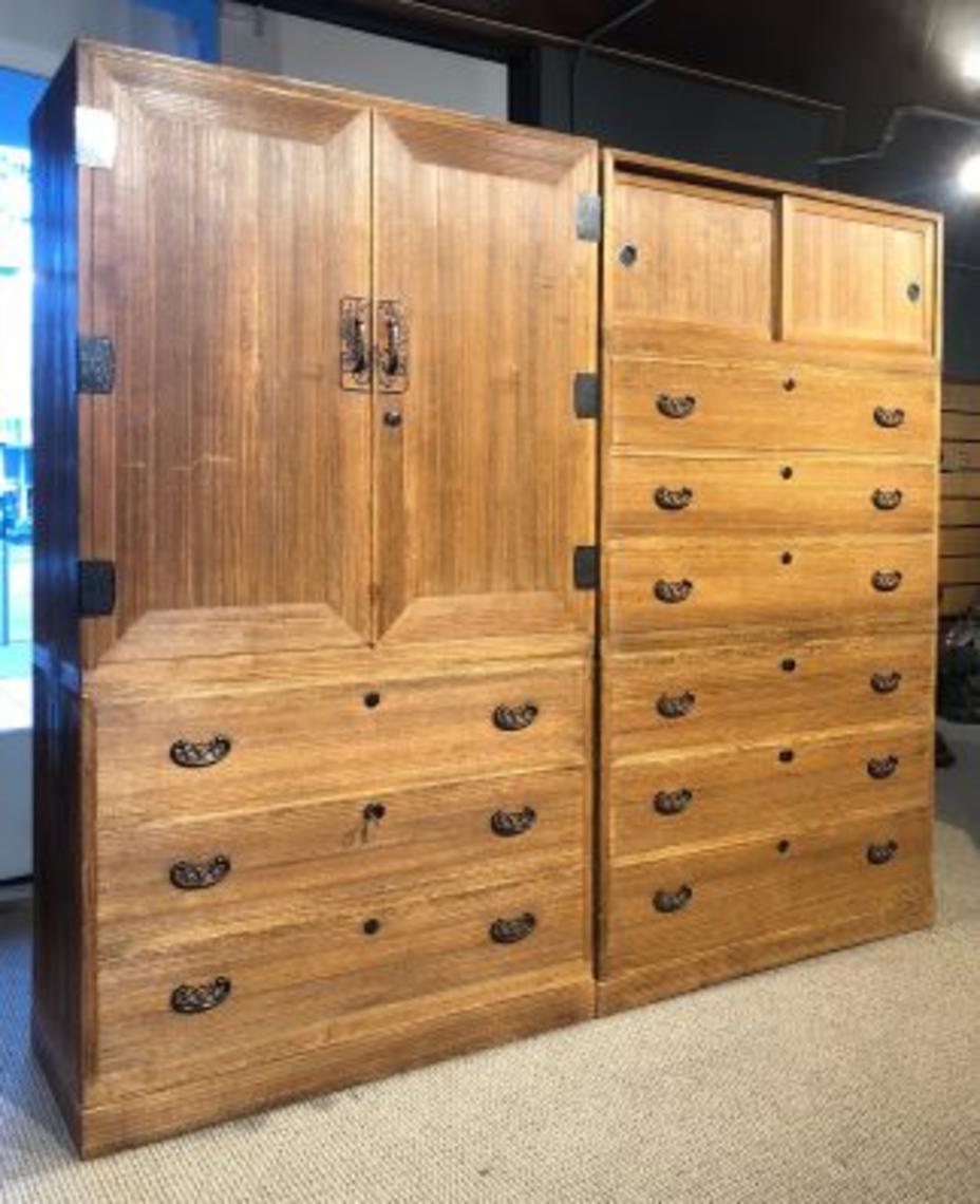 A Set Of Japanese Kimono Tansu Clothing Chest Kuraya Japanese