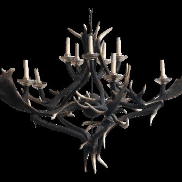 70s Custom Moose Chandelier
