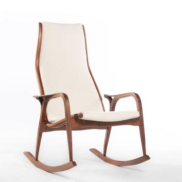 Lamino Rocking Chair in Gorgeous Original Upholstery by Yngve Ekström for Swedese 