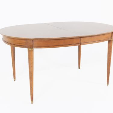 Lane 1st Edition Mid Century Cherry and Brass Expanding Dining Table with 3 Leaves - mcm 