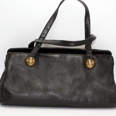 vintage Saber purse/black pebble leather/double straps 