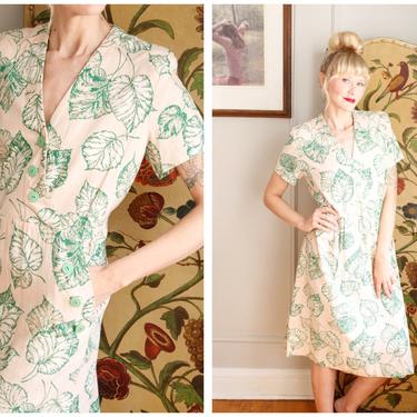 Early 1940s Dress // Palm Spring Weekend Dress // vintage 40s dress 