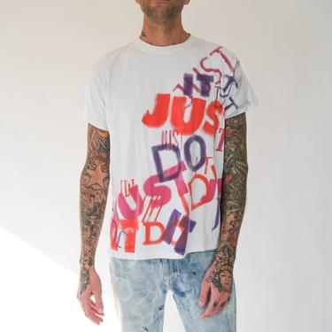 Vintage 90s Nike Just Do It Pixelated All Over Print Single Stitch T-Shirt | Made in USA | 100% Cotton | 1990s Street Style, Hip Hop Tee 
