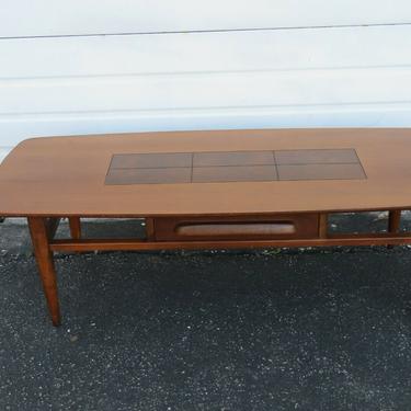 Mid Century Modern Long Coffee Table by Stanley with a Drawer 1912