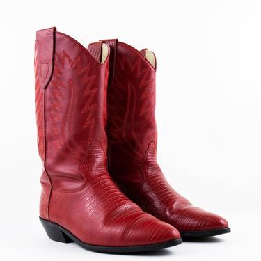 Vintage Red Leather Western Boots size 7 US Women's 